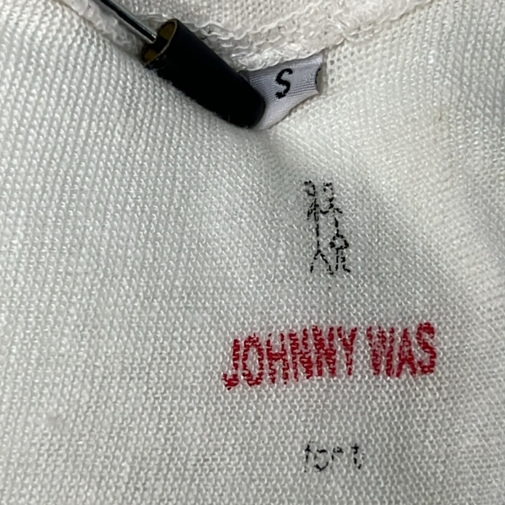 JOHNNY WAS Linen Midi Shirt Dress Cover Up Sheer Embroidery Loose Beach S READ - Picture 9 of 16